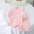 thumbnail image 4 of KPOPLK Toddlers Baby Boys' Summer Clothes Infant Boy Button Up Clothing Casual Shirt and Short Set Outfits(18-24 Months,Pink), 4 of 4