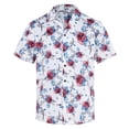 thumbnail image 6 of American Trends Hawaiian Shirt for Men Short Sleeve Button Down Shirts Beach Shirts for Men White With Rose S, 6 of 7