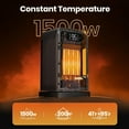 thumbnail image 2 of Space Heaters for Indoor Use, 1500W Small Desk Heater 2 in 1 with Remote, Thermostat, LED Display, Overheat & Tip Over Protection, 12H Timer, 70° Oscillating Heater for Office (Black, 1Pack), 2 of 6