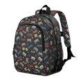 thumbnail image 2 of Game Controller Black Pattern Backpack for School, Cute School Bag with Adjustable Shoulder Straps and Padded Back, 15"x11.42"x5.5", 2 of 4