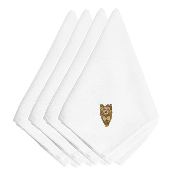 Yorkie Embroidered Napkins Set of 4