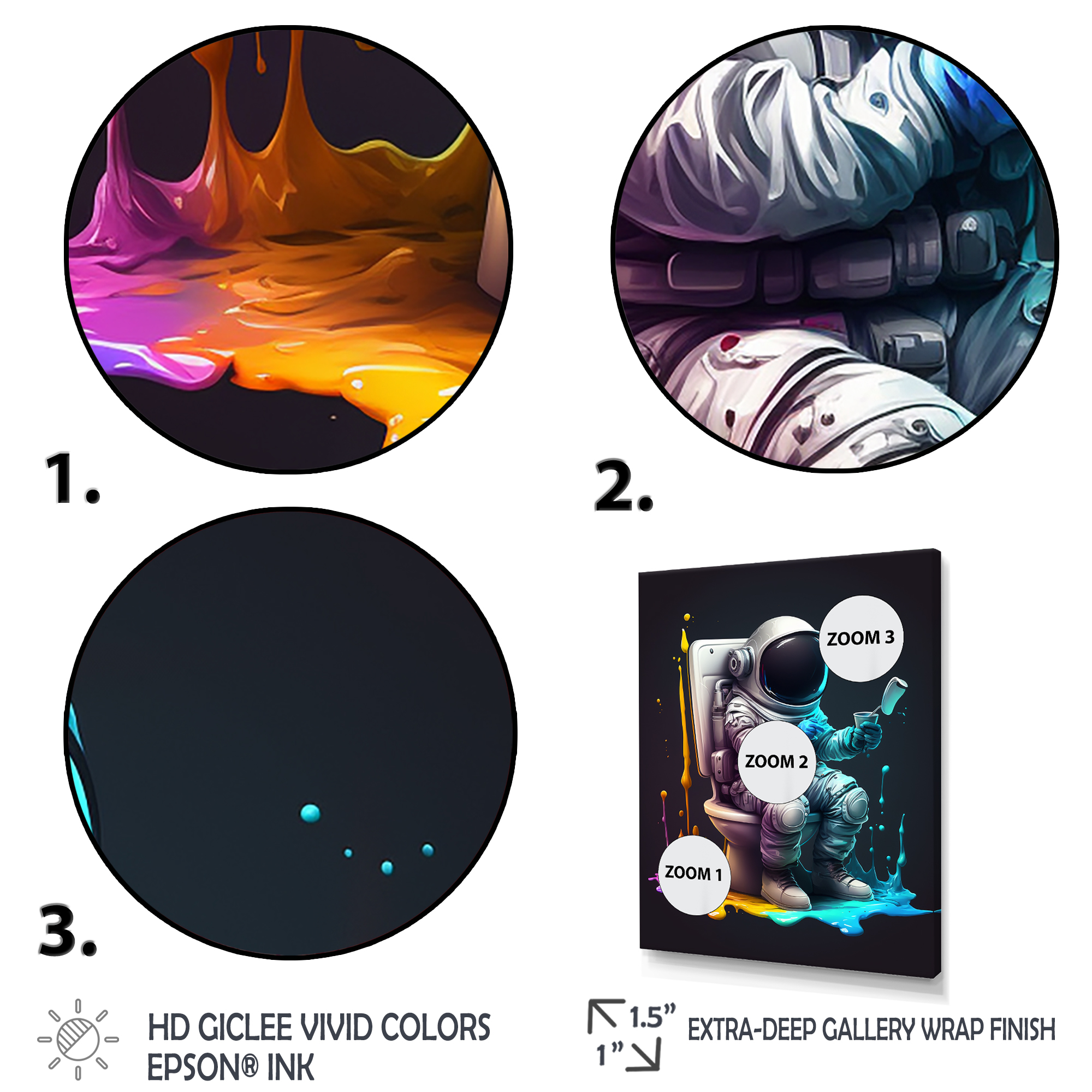 Designart Astronaut Sitting On The Toilet II Canvas Wall Art