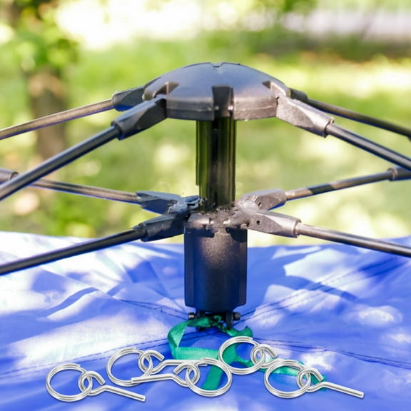 Raindrops 12Pcs Tent Pole Connector Rings with Pins Silver Metal Camping Tent Parts Replacement for Easy Assembly