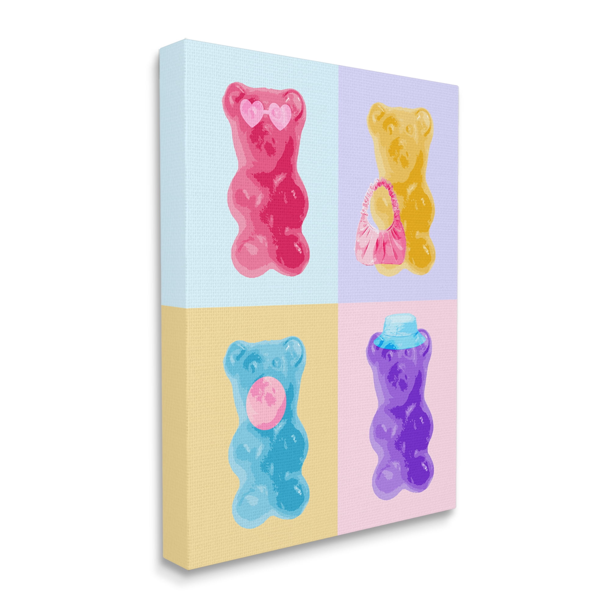 Stupell Industries Pop Style Candy Bears Abstract Painting Gallery Wrapped Canvas Print Wall Art, 16 x 20