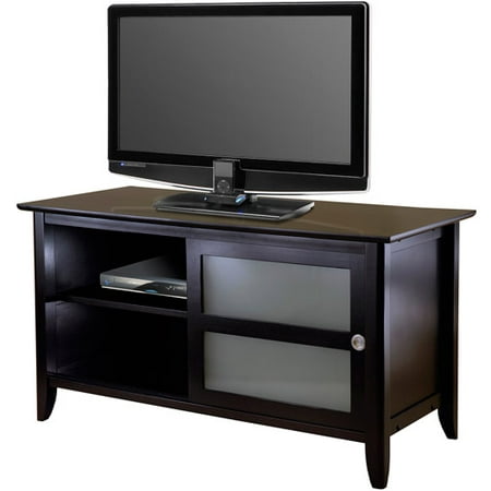 Winsome Wood Syrah TV Stand with Frosted Glass Sliding Doors, Espresso