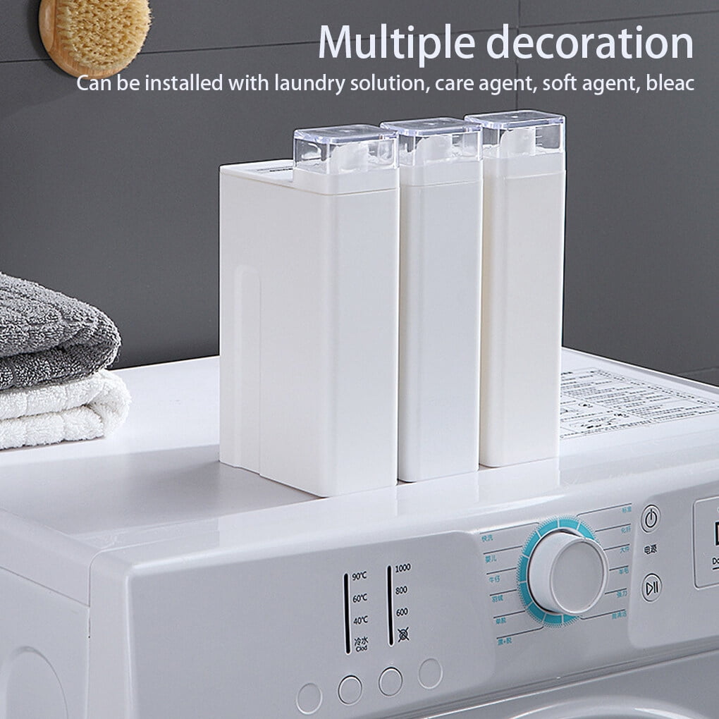 VONKY Laundry Dispenser Detergent Non-Leak Sub Bottle Large Softener Multipurpose Powder Fabric Container Home Capacity Storage White (with Sticker)