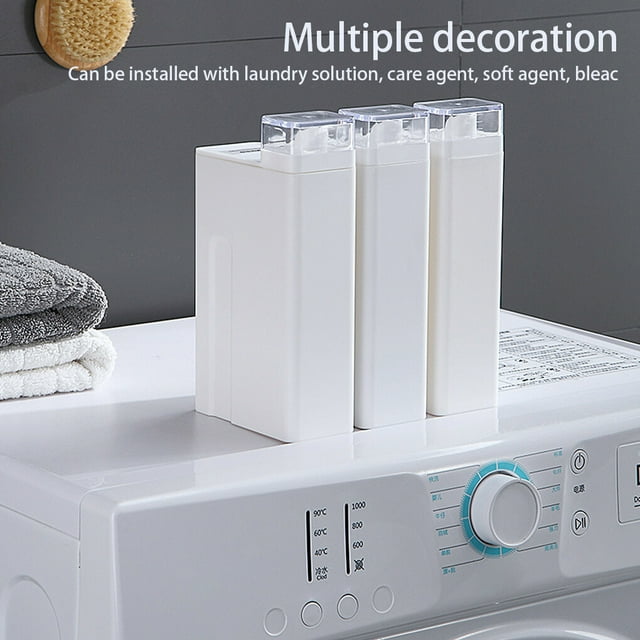VONKY Laundry Dispenser Detergent Non-Leak Sub Bottle Large Softener Multipurpose Powder Fabric Container Home Capacity Storage White (with Sticker)
