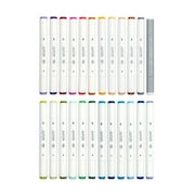 Royal & Langnickel Azure Alcohol Markers, with Case, Fine and Broad Chisel, Jewel Tone, 24 Count