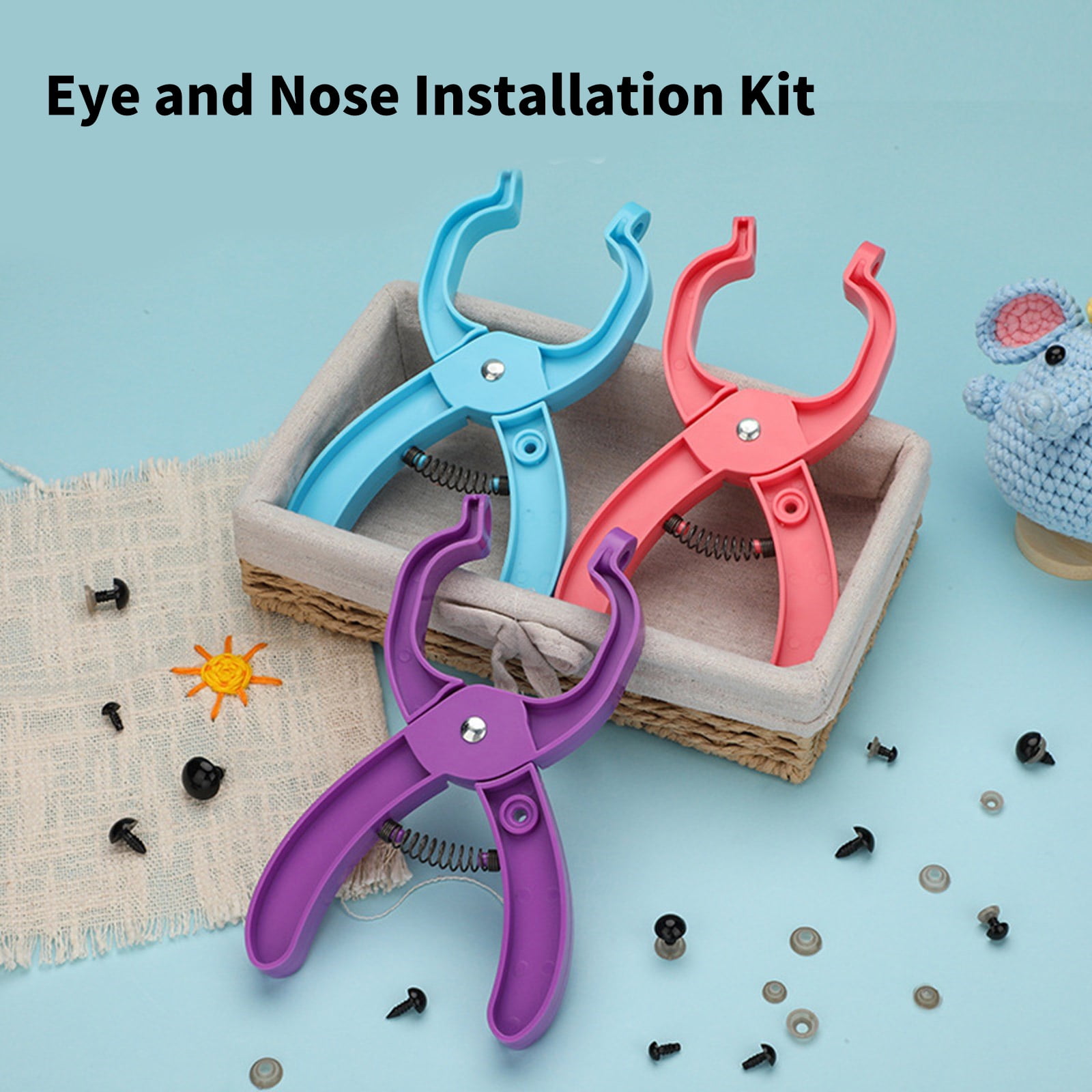 Safety Eye and Nose 476Pcs Included Washers and Auxiliary Tool Various Size Crochet Eye Nose for Crochet Doll