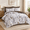 Grey Floral-King, variant on Pink Floral King 7 Piece Bed-in-a-Bag Botanical Flower Pom-Pom Soft Lightweight Bedding Set