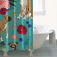 thumbnail image 4 of BoxerDog and Pioneer Flower Shower Curtain 36"x72" ,Bathroom Decorative Shower Curtains Set with 12 Hooks,Modern Waterproof Washable Shower Curtain, 4 of 6