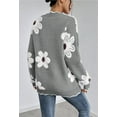 thumbnail image 4 of NACOjama Womens Long Sleeve Sweater V Neck Casual Loose Knit Top Gray M, 4 of 5