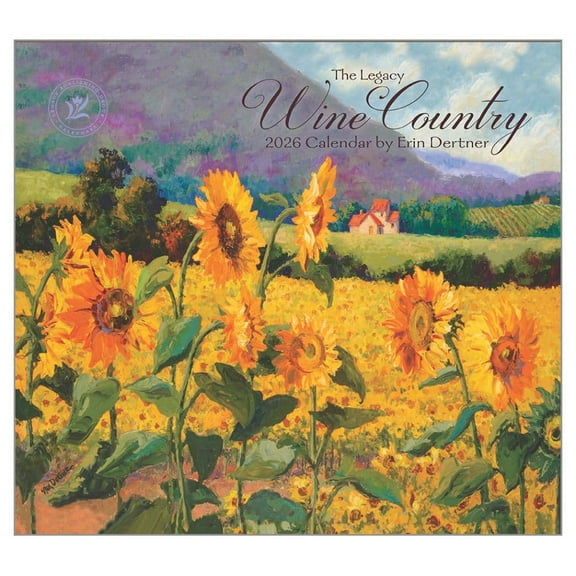 Legacy Publishing Group, Wine Country by Erin Dertner 2026 Wall Calendar, 13.38'' X 12.13'', 12-Month Calendar with Stapled Binding