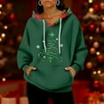 thumbnail image 4 of Women's Fashion Casual Christmas Print Pullover Long-Sleeve Sweatshirt with JESUS Design for Holiday Season and Comfortable Wear,Dark Green,L, 4 of 5