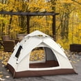 thumbnail image 5 of Pop‑Up Camping Tent 4‑Person, Instant Setup Waterproof Tent with Windows, Portable Easy Folding Tent for Beach, Backyard, Hiking – Beige, 5 of 6