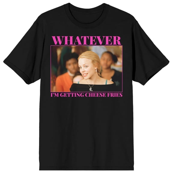 Mean Girls Whatever I'm Getting Cheese Crew Neck Short Sleeve Women's Black T-shirt-Medium