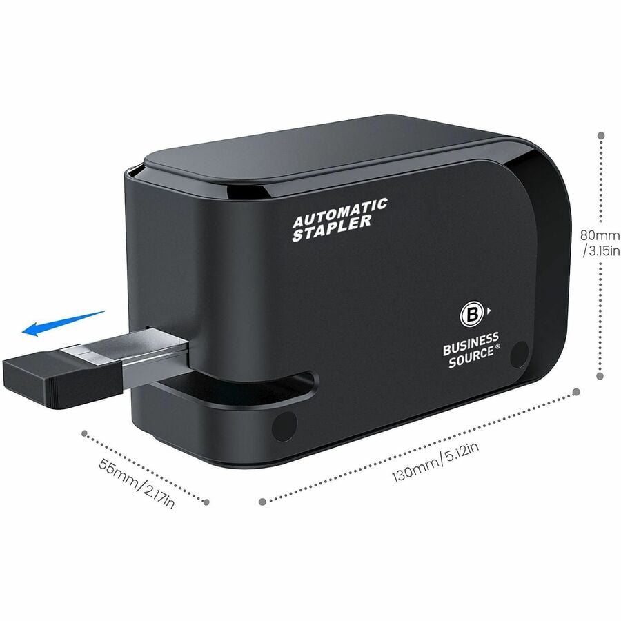 Business Source, BSN00081, Electric Stapler, 1 Each, Black