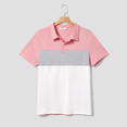 thumbnail image 2 of PatPat Family Matching Pink Set Solid Colorblock Polo collar Short-sleeve Shirt or Ruffle-sleeve Belted Dress, 2 of 6