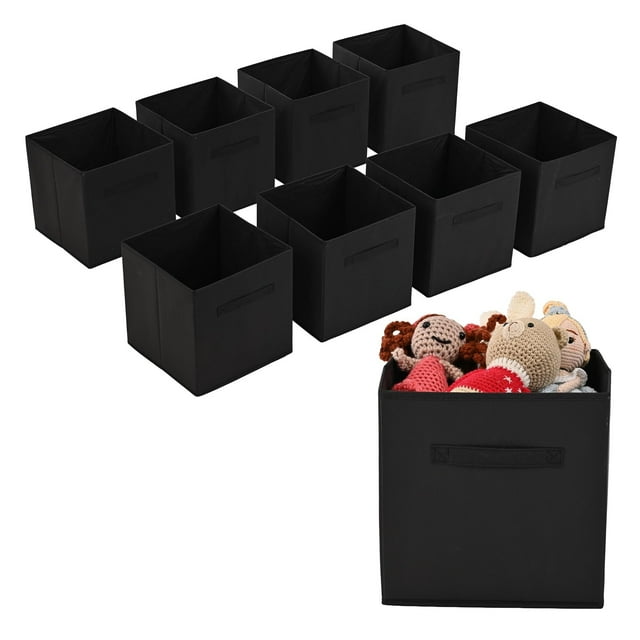 Set de 8 Cubos Organizadores Grandes de 28 x 28 cm, Caja de Tela Multiusos, Diseño Plegable, Almacenamiento de Objetos, Ideal para Ropa, Juguetes, Usalo en Clóset, Armarios y Estanterías