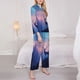 thumbnail image 3 of Balery Night Sky Elk Conjunto de Pijama con Estampado para Mujer, Conjunto de Dos Piezas con Manga Larga, Ropa de Dormir Suave con Bolsillos, Pijamas Cómodos-Large, 3 of 7