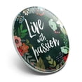 thumbnail image 2 of Live with Passion Floral Inspirational Metal 1.1" Tie Tack Hat Lapel Pin Pinback, 2 of 5