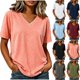 thumbnail image 1 of Neewe Short Sleeve V Neck Tees for Womens Tops Daily Fashion Clothes 2026 Casual Summer Spring Fall Outfits, 1 of 6