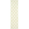 thumbnail image 3 of SAFAVIEH Moroccan Luvenia Geometric Shag Runner Rug, Ivory/Green, 2'3" x 8', 3 of 6