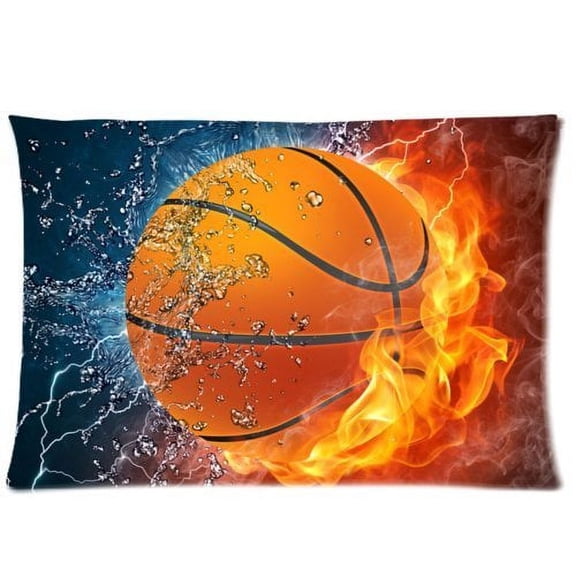 DEYOU Love Sports Basketball Pillowcase Pillow Case Cover Two Sides Printing Size 20x30 inch