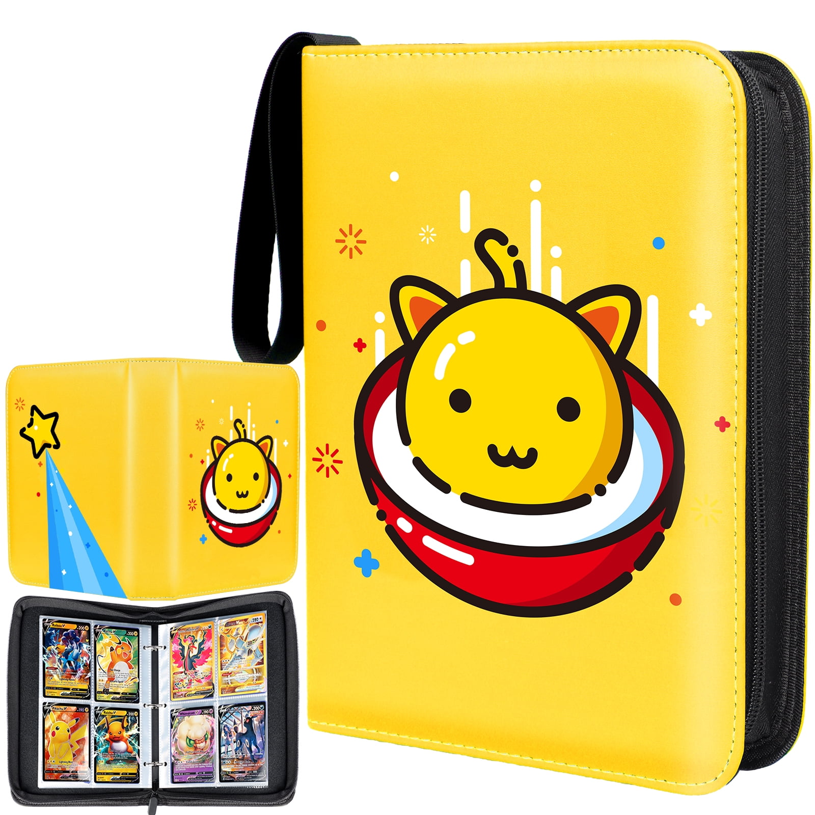 Trading Card Binder 4 Pocket Cards Collection Binders Game Card Case