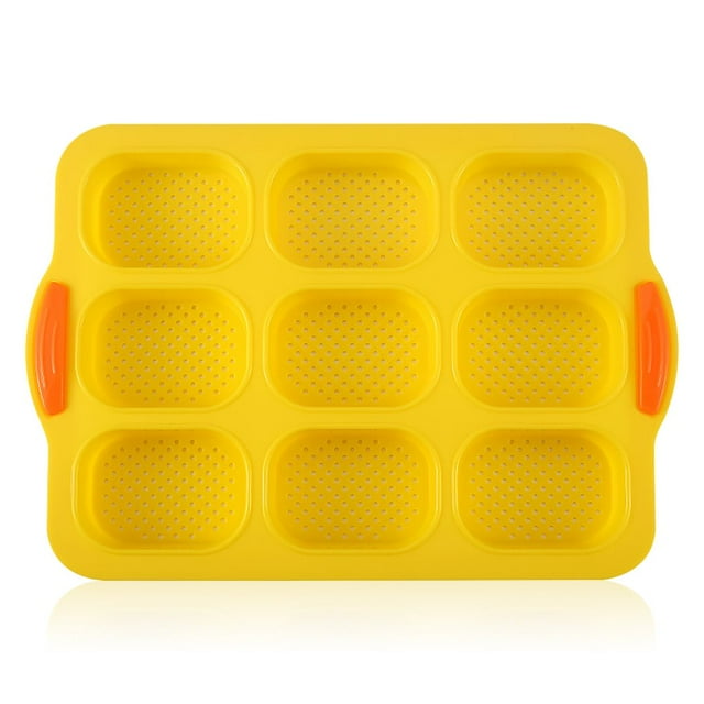Silicone Cake Mold 9-Cavity Oval DIY Baking Pan Chocolate Bread Pancake Non-stick Bakeware Tool
