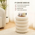 thumbnail image 7 of Tcbosik 15 inch Round Ottoman with Storage, Upholstered Foot Stool with Tray Top, Teddy Fabric Footrest for Small Space, Living Room, White, 7 of 7