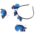 thumbnail image 3 of EeaseMX 1 diadema de mariposa para el pelo, para fiesta, cosplay, tocado de mariposa para mujer (azul), 3 of 7