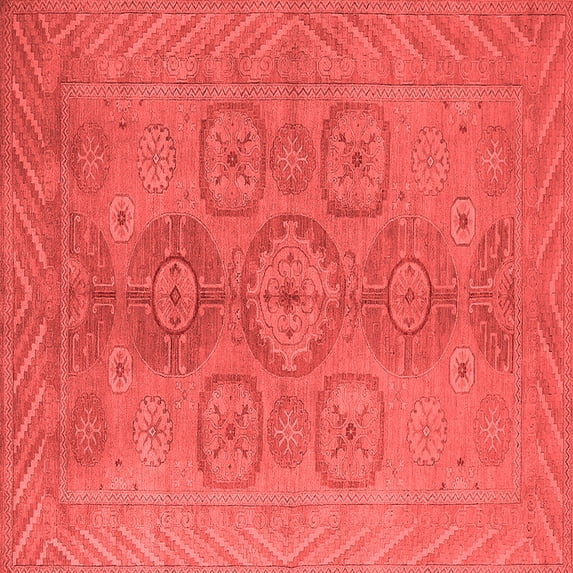 Ahgly Company Indoor Square Oriental Red Traditional Area Rugs, 8' Square