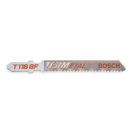 Jigsaw Blade,T-Shank,3-5/8 In. L,PK5 BOSCH T118B