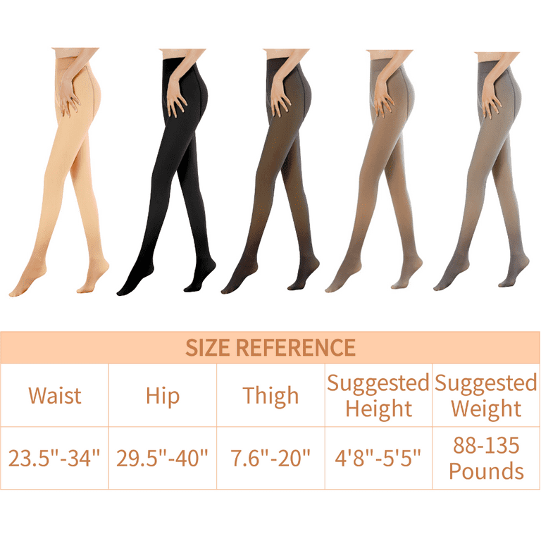 KBVOT Fleece Lined Tights Women Sheer Fake Translucent Tights Faux  Translucent Winter Thermal Warm High Waisted Leggings