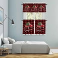 thumbnail image 5 of Christmas Truck Kitchen Curtains Sets for Windows 36 Inch Length, Red Black Buffalo Plaid Xmas Tree Snowflakes Rod Pocket Window Treatments Tier Curtains and Valances Set for Bedroom/Bathroom, 5 of 8