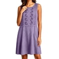 thumbnail image 7 of Summer Boho Dresses For Women 2026 Sleeveless Fashion Embroidered Casual Loose Round Neck Tank Dress Purple Beach Vacation Dress Sun Dresses With Pockets, 7 of 7