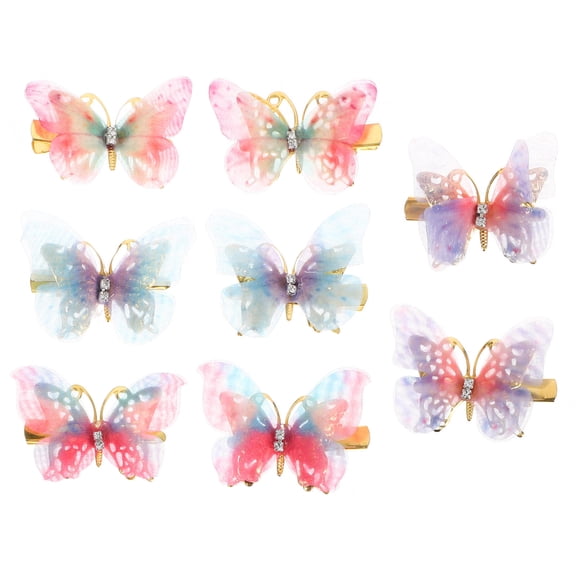 RENACLIPY 8Pcs Vibrant Butterfly Hair Clips Metal Decorative Barrettes for Styling and Hair Decoration
