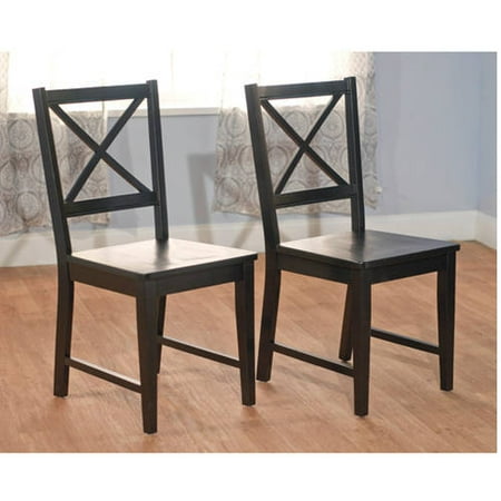 Virginia Cross-Back Chair, Set of 2, Black