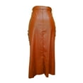 thumbnail image 5 of Babysbule Dresses for Women Clearance Fashion Women High Waist Casual Ladies Solid Button Mini Fit Leather Skirts, 5 of 6