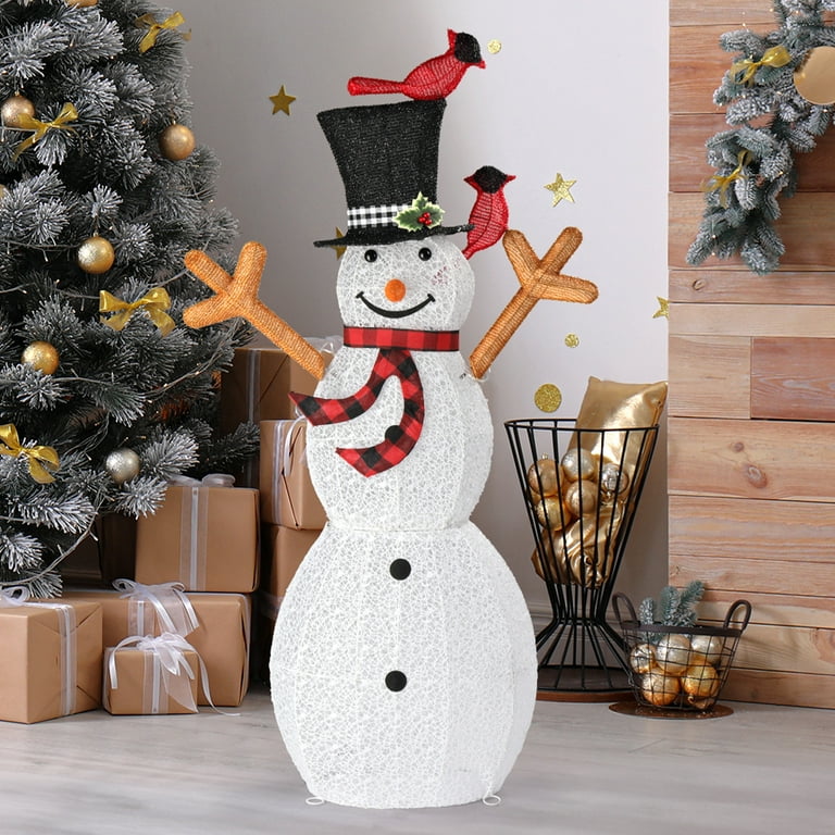 Zimtown 5ft LED Lighted Snowman Christmas Snowman w/ 200 LED