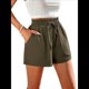 thumbnail image 2 of Pantalones Cortos de para Mujer, Informales, de Verano, de Cintura Alta, con Pierna y Cordón Ajustable, Holgados y Cómodos para la Playa. Verde S, 2 of 7