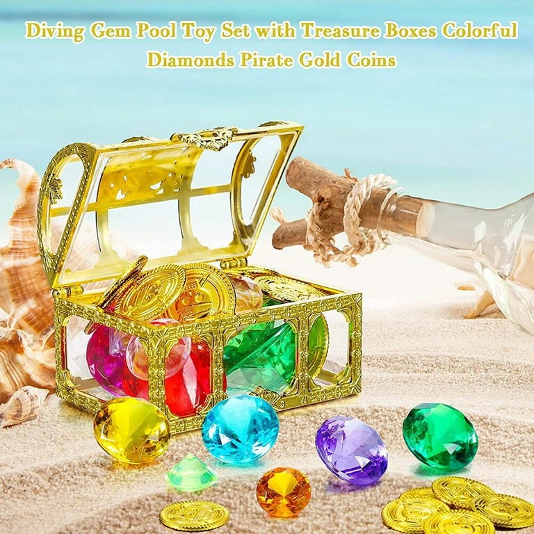 60pcs Diving Gems Toys Acrylic Fake Diamond Pool Gems Summer Underwater  Swimming Toys for Kids 