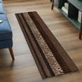 thumbnail image 4 of 2x6 Washable Runner Rug, Brown Zebra Leopard Print Non-Slip Hallway Runner for Entryway Kitchen Bedroom, Country Vintage Animal Skin Print Indoor Carpet Runner Floor Mat, 4 of 9