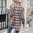 thumbnail image 4 of Ctreela Oversized Flannels Plaid Shirts for Women Classic Buffalo Plaid Long Sleeve Button Down Shirts Loose Fit Boyfriend Blouse Tops, 4 of 6