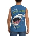thumbnail image 4 of Bixox Men's Great White Shark Printed Shirt Sleeveless Fitness Tank Top-Large, 4 of 7
