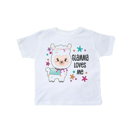 

Inktastic Glamma Loves Me- cute and happy llama Gift Toddler Boy or Toddler Girl T-Shirt