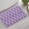 thumbnail image 2 of Purple Geometric Quatrefoil Pattern Bathroom Rugs Mat,Non Slip Microfiber Bathroom Rug,Rubber Backing,Soft Bathroom Mats for Bathroom Floor,Tub and Shower,17x27in(43x68cm), 2 of 5