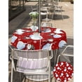 thumbnail image 3 of Christmas Tablecloth with Umbrella Hole and Zipper Red Snowman Round Outdoor Tablecloths 54 Inch Table Cloths Snowflake Patio Table Cloth Cover for Holiday Party Yard Garden Cafe, 3 of 5