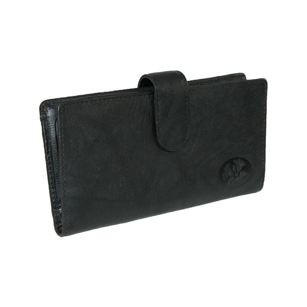 Buxton Size one size Women's Leather Slim Floral Embossed Checkbook Cover Wallet